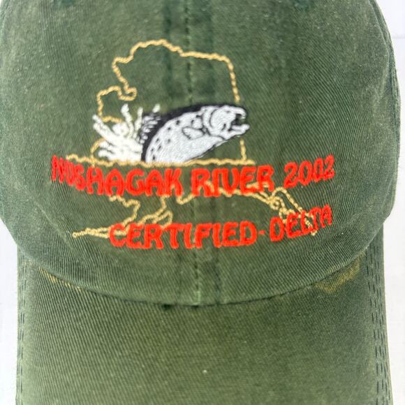 Vintage 2002 Nushagak River army green fishing hat casual mens OSFA - Picture 2 of 7